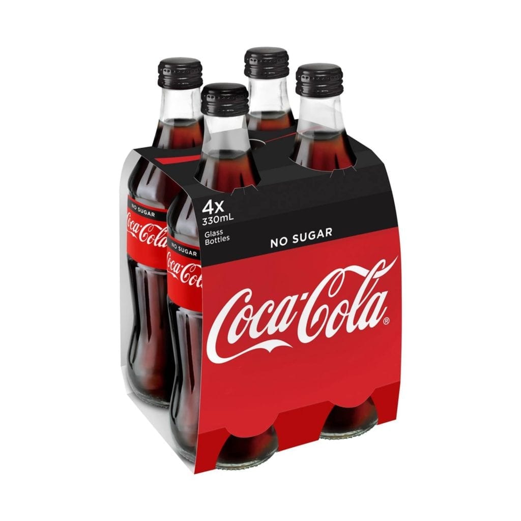 Coca-Cola No Sugar Soft Drink Glass Bottles 330mL | Ifmal.com