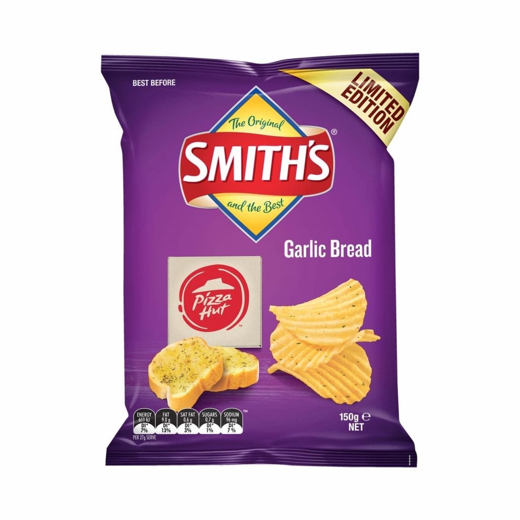 Smiths Garlic Bread Crinkle Cut Potato Chips 150g