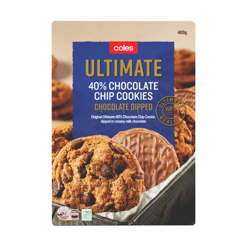 Ultimate 40% Chocolate Chip Cookies - Chocolate dipped