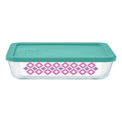 Pyrex DIAMONDS 6 Cup RECTANGULAR Food Storage Container TURQUOISE PURP –  Tarlton Place