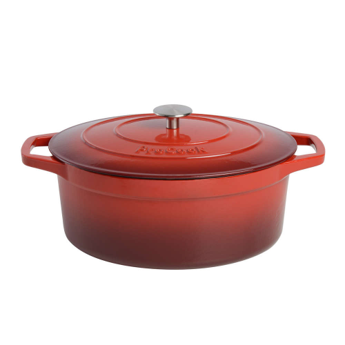 cast iron casserole oval red 35 cm large –